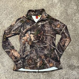 SHE Camo Mossy Oak 1/4 Zip Long Sleeve Bass Pro Large